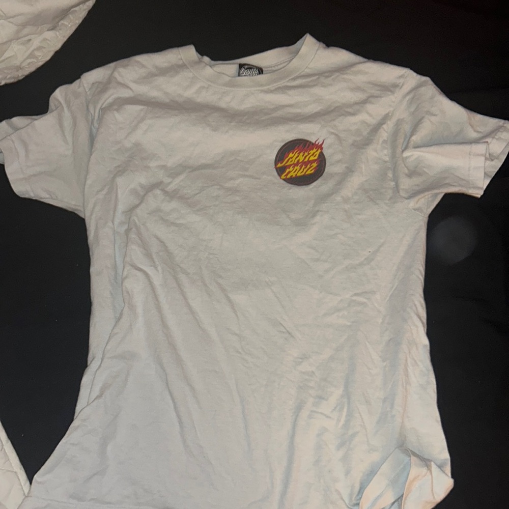 white santa cruz skate mens shirt